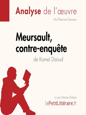 cover image of Meursault, contre-enquête de Kamel Daoud (Fiche de lecture)